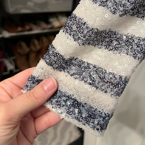 NWT Alice + Olivia Pammy Sequin Striped Dress - Picture 8 of 13